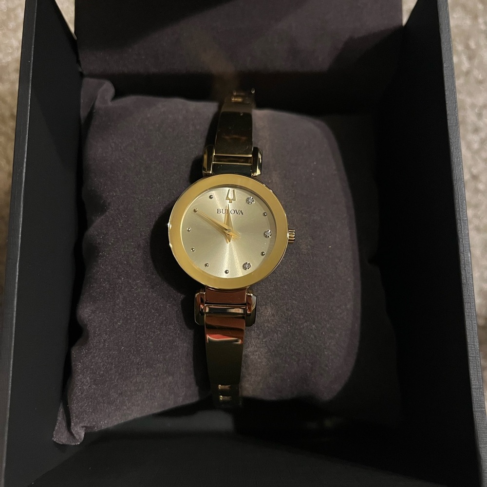 Bulova Gold-Tone Ladies' Watch with Crystal Markers